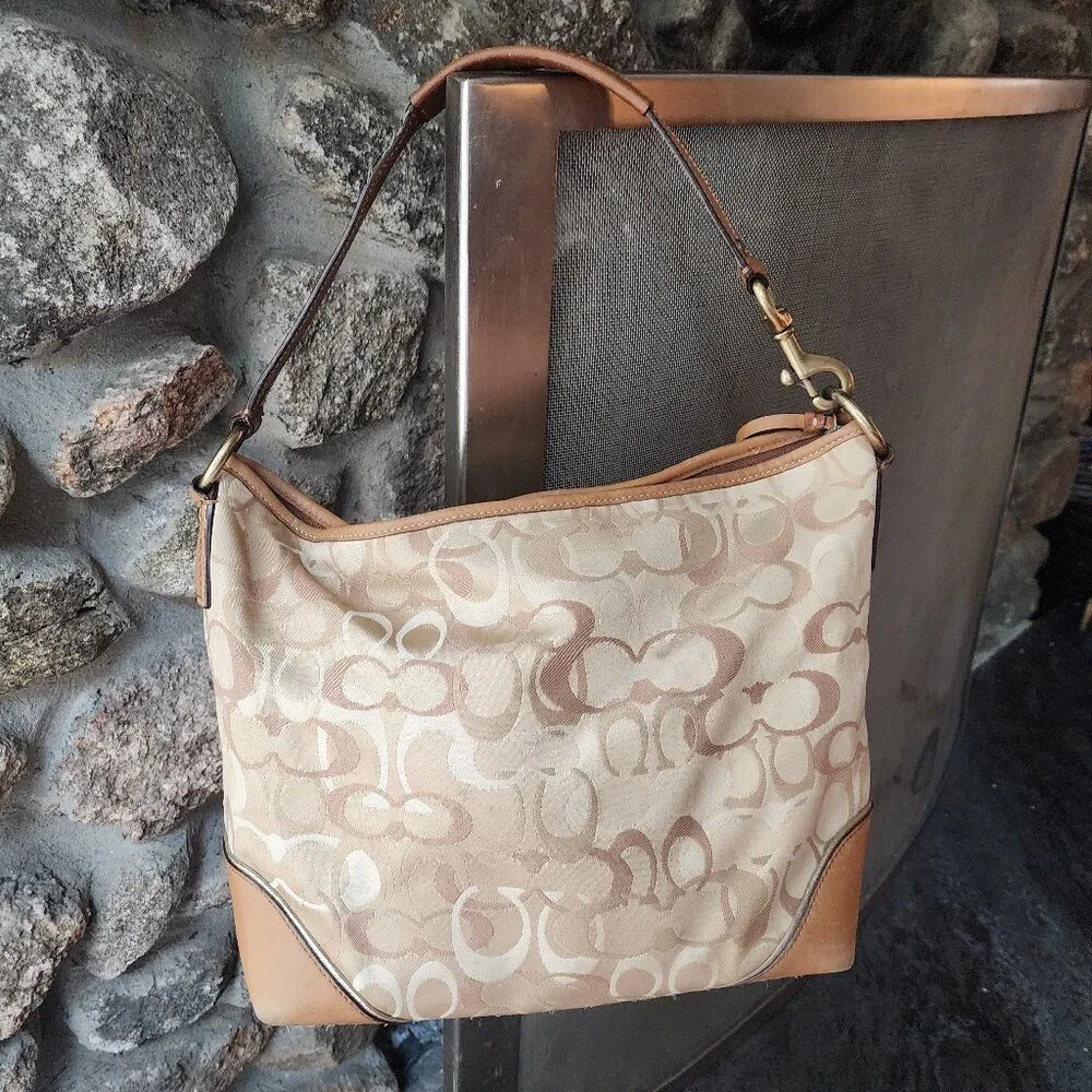 COACH Vintage D1093-F15667 Chelsea Optic C Tan/Brown Hobo Bag